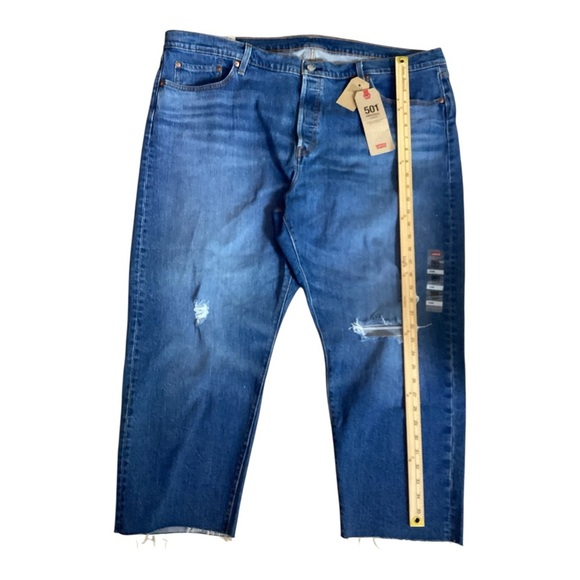 Levis 501 Women’s Cropped Signature High Rise Straight Button Fly Jeans Size 24W - Picture 8 of 10